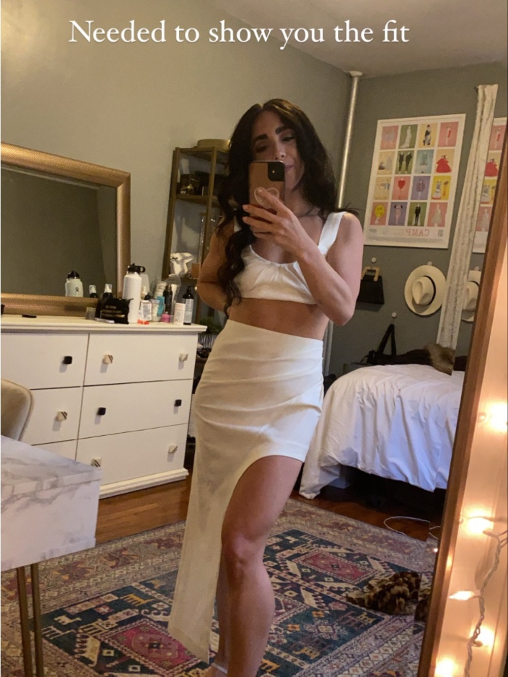 Zara Cream Asymmetric Midi Skirt